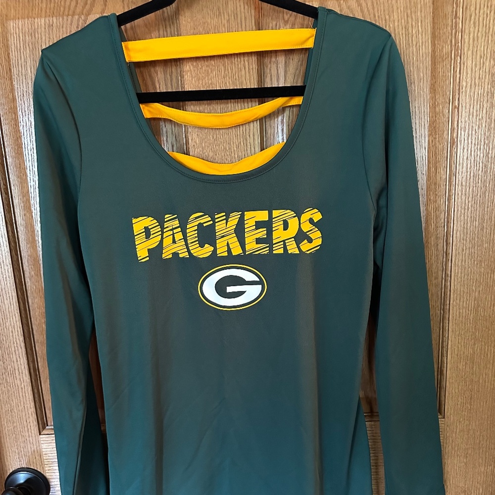 NFL Green Bay Packers Green/Gold LS Shirt.  Size XL. NWT.